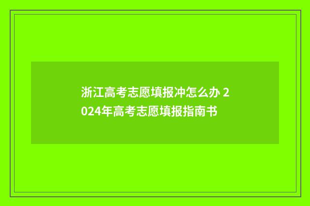 浙江高考志愿填报冲怎么办 2024年高考志愿填报指南书