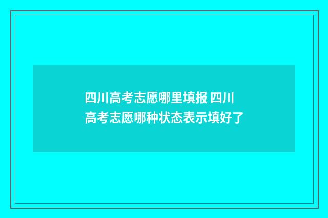 四川高考志愿哪里填报 四川高考志愿哪种状态表示填好了