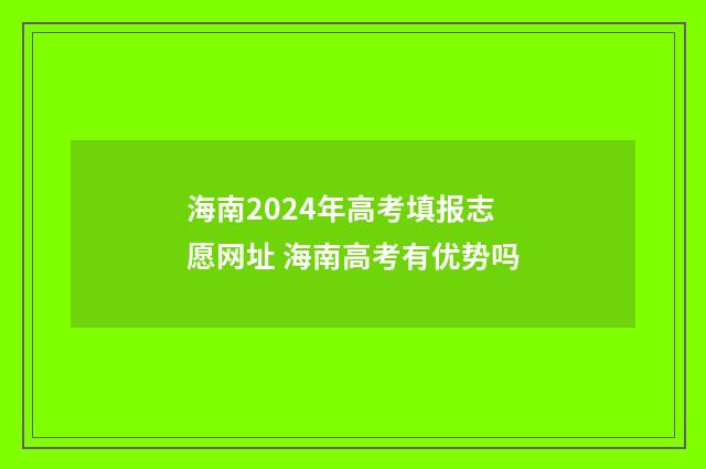 海南2024年高考填报志愿网址 海南高考有优势吗