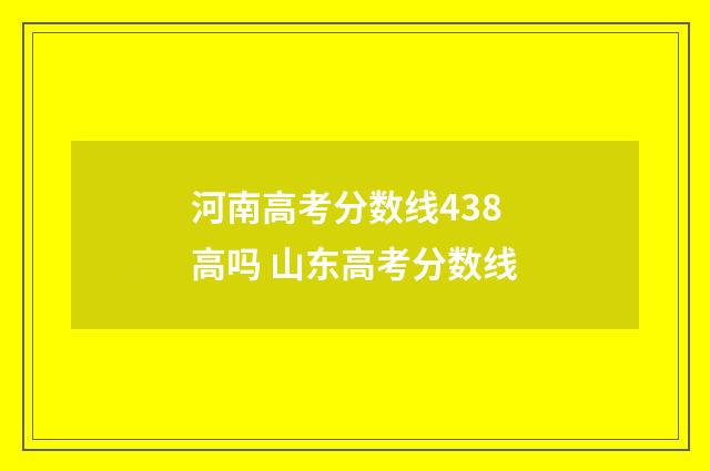 河南高考分数线438高吗 山东高考分数线