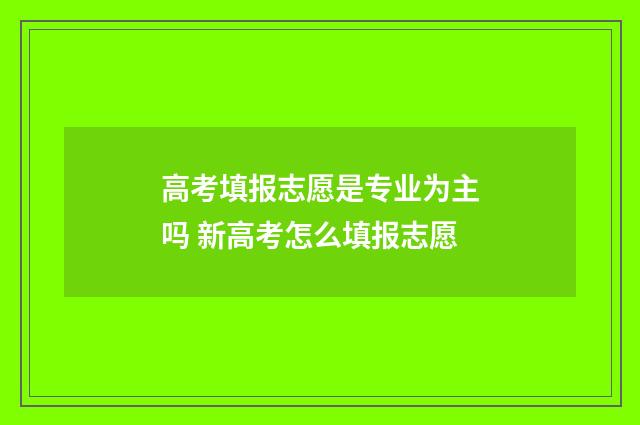 高考填报志愿是专业为主吗 新高考怎么填报志愿