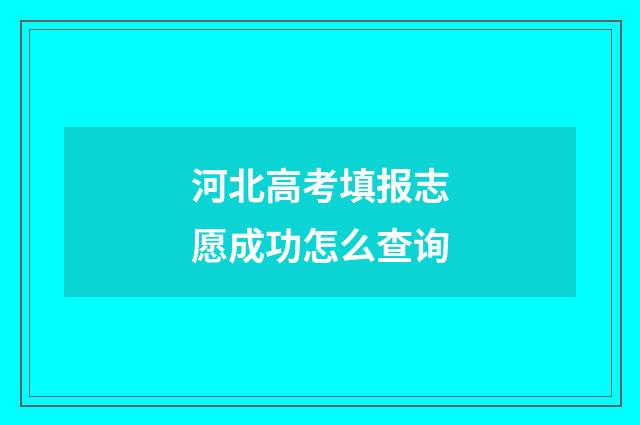河北高考填报志愿成功怎么查询