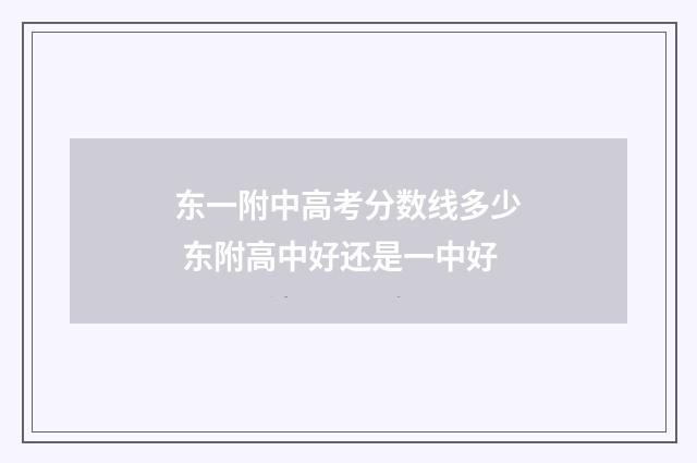 东一附中高考分数线多少 东附高中好还是一中好