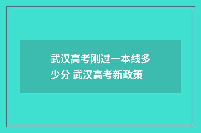 武汉高考刚过一本线多少分 武汉高考新政策