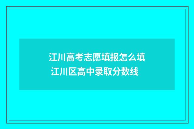 江川高考志愿填报怎么填 江川区高中录取分数线