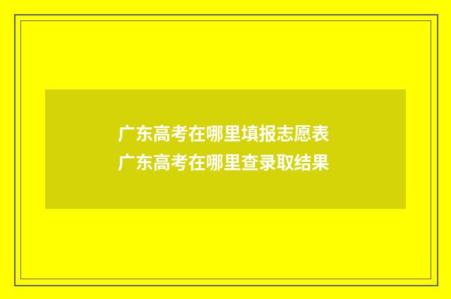 广东高考在哪里填报志愿表 广东高考在哪里查录取结果