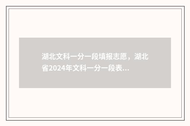 湖北文科一分一段填报志愿，湖北省2024年文科一分一段表 湖北文科一分一段表2021位次