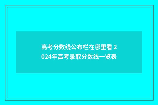 高考分数线公布栏在哪里看 2024年高考录取分数线一览表