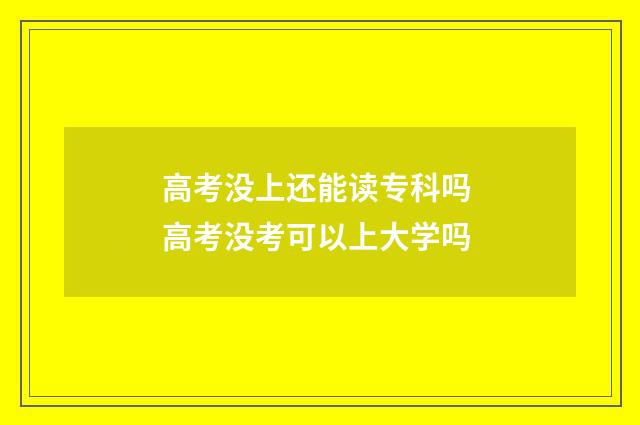 高考没上还能读专科吗 高考没考可以上大学吗