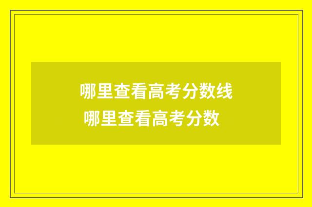哪里查看高考分数线 哪里查看高考分数