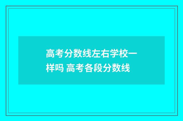 高考分数线左右学校一样吗 高考各段分数线