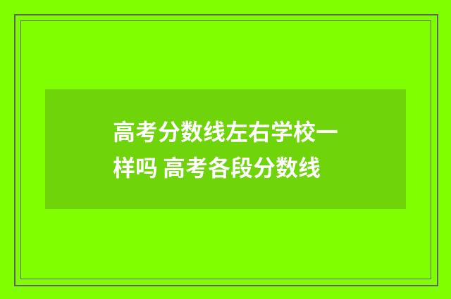 高考分数线左右学校一样吗 高考各段分数线