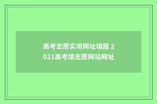 高考志愿实用网址填报 2021高考填志愿网站网址