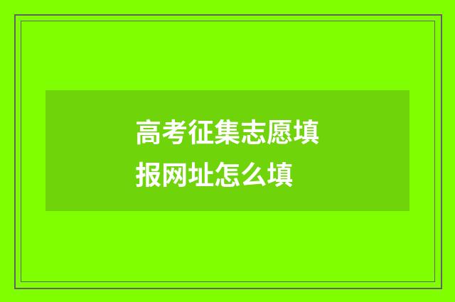 高考征集志愿填报网址怎么填