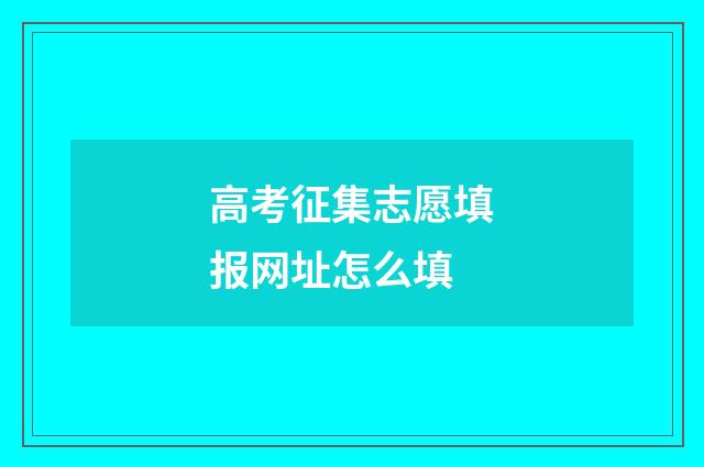 高考征集志愿填报网址怎么填