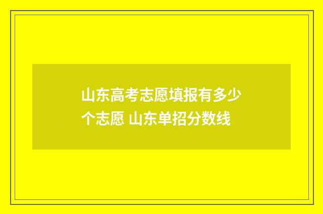 山东高考志愿填报有多少个志愿 山东单招分数线