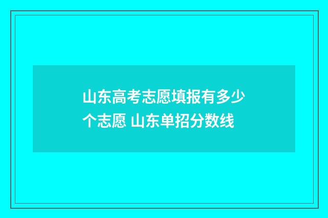山东高考志愿填报有多少个志愿 山东单招分数线