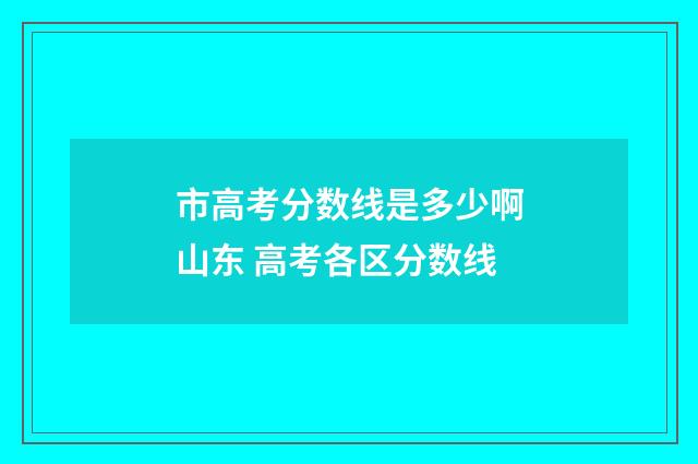 市高考分数线是多少啊山东 高考各区分数线