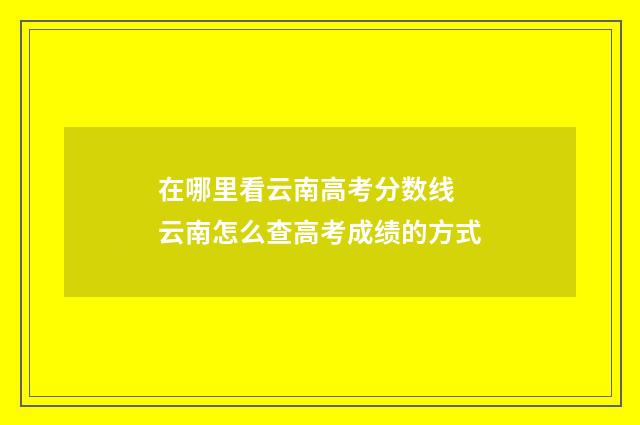 在哪里看云南高考分数线 云南怎么查高考成绩的方式