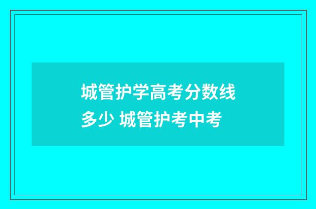 城管护学高考分数线多少 城管护考中考
