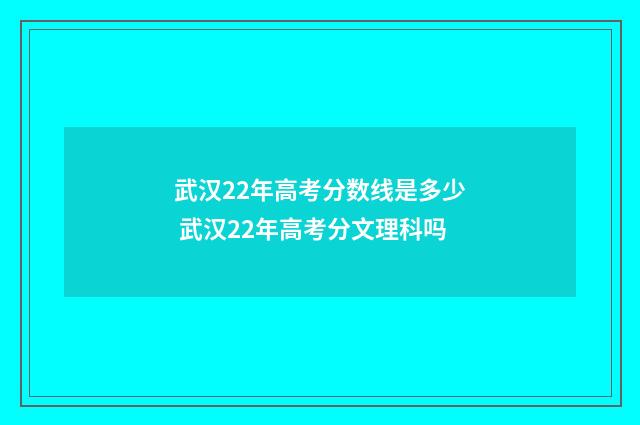 武汉22年高考分数线是多少 武汉22年高考分文理科吗