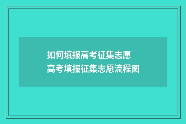 如何填报高考征集志愿 高考填报征集志愿流程图