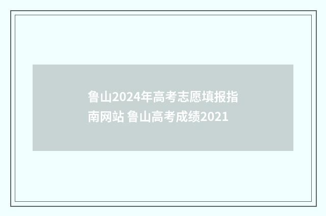 鲁山2024年高考志愿填报指南网站 鲁山高考成绩2021