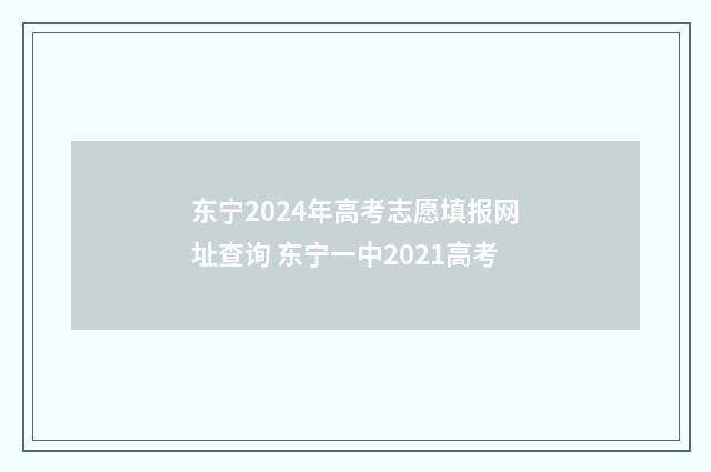 东宁2024年高考志愿填报网址查询 东宁一中2021高考