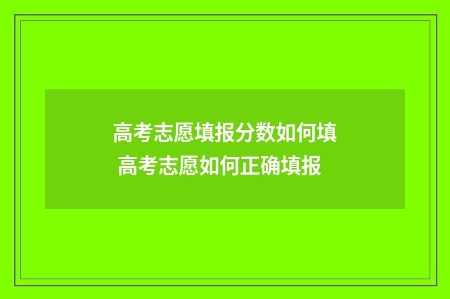 高考志愿填报分数如何填 高考志愿如何正确填报
