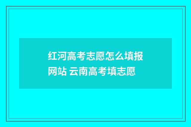 红河高考志愿怎么填报网站 云南高考填志愿
