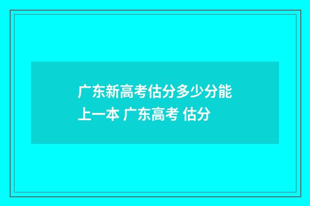 广东新高考估分多少分能上一本 广东高考 估分
