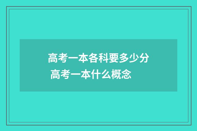 高考一本各科要多少分 高考一本什么概念