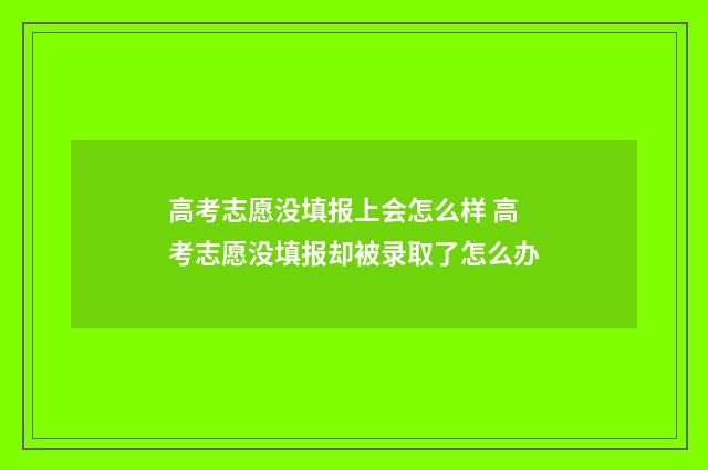 高考志愿没填报上会怎么样 高考志愿没填报却被录取了怎么办