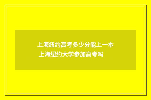 上海纽约高考多少分能上一本 上海纽约大学参加高考吗