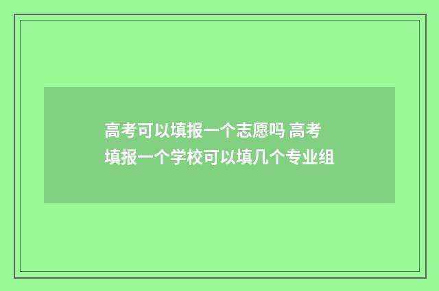高考可以填报一个志愿吗 高考填报一个学校可以填几个专业组