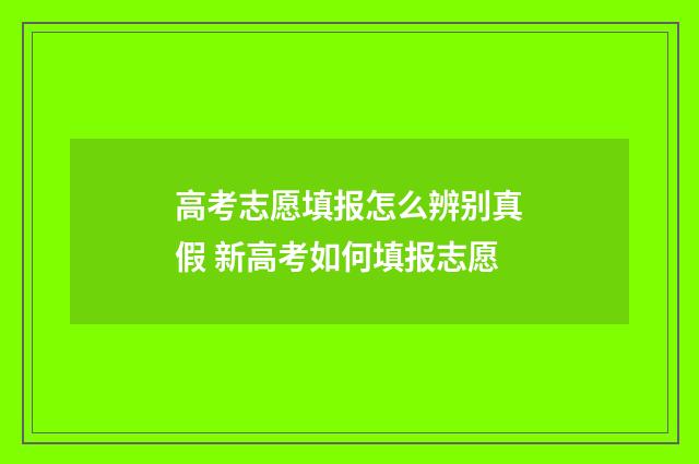 高考志愿填报怎么辨别真假 新高考如何填报志愿