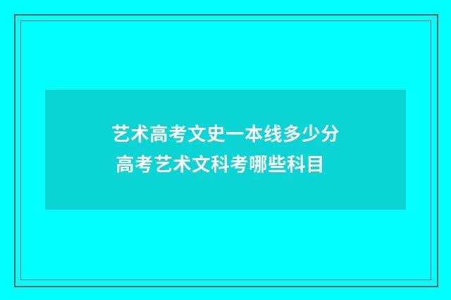 艺术高考文史一本线多少分 高考艺术文科考哪些科目