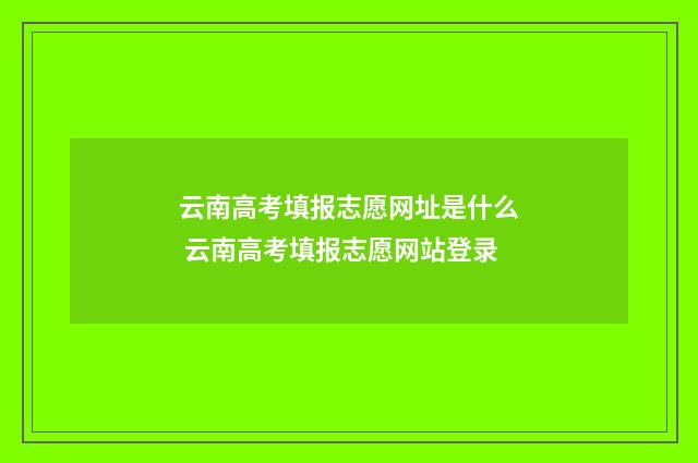 云南高考填报志愿网址是什么 云南高考填报志愿网站登录