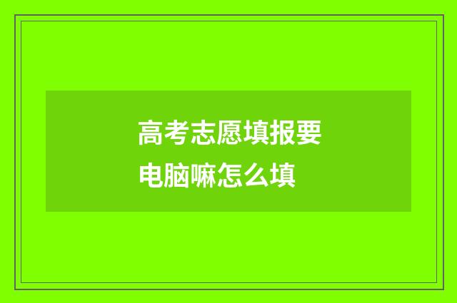 高考志愿填报要电脑嘛怎么填