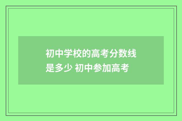 初中学校的高考分数线是多少 初中参加高考