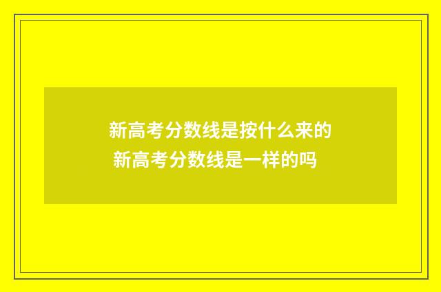 新高考分数线是按什么来的 新高考分数线是一样的吗