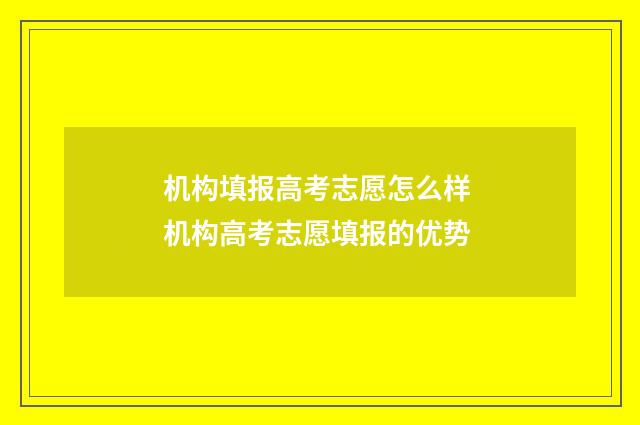 机构填报高考志愿怎么样 机构高考志愿填报的优势