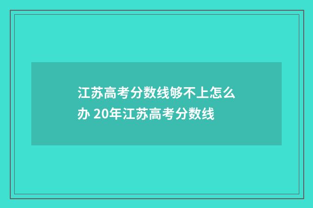 江苏高考分数线够不上怎么办 20年江苏高考分数线