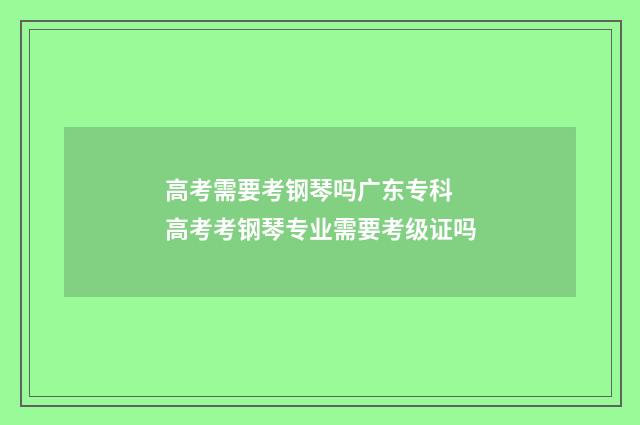 高考需要考钢琴吗广东专科 高考考钢琴专业需要考级证吗