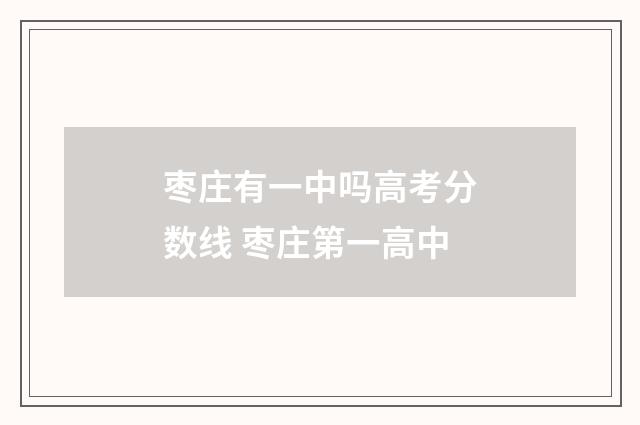 枣庄有一中吗高考分数线 枣庄第一高中