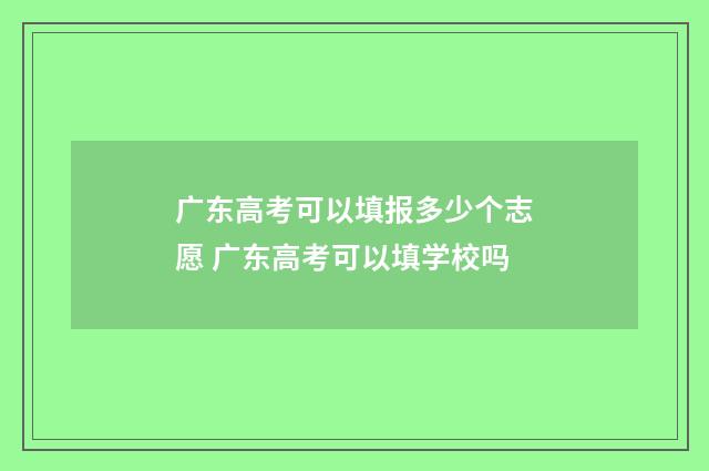 广东高考可以填报多少个志愿 广东高考可以填学校吗