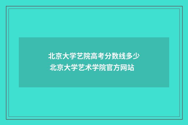 北京大学艺院高考分数线多少 北京大学艺术学院官方网站