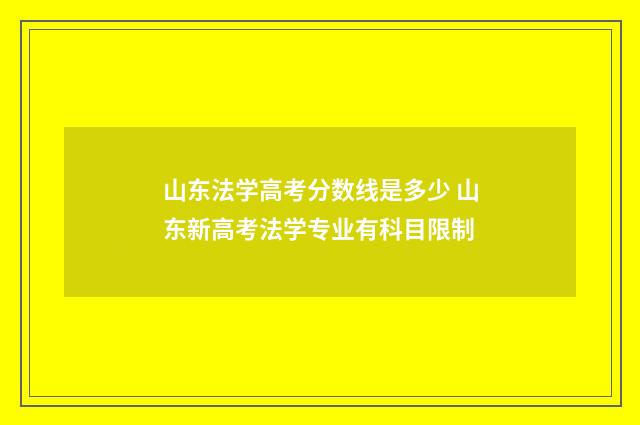 山东法学高考分数线是多少 山东新高考法学专业有科目限制