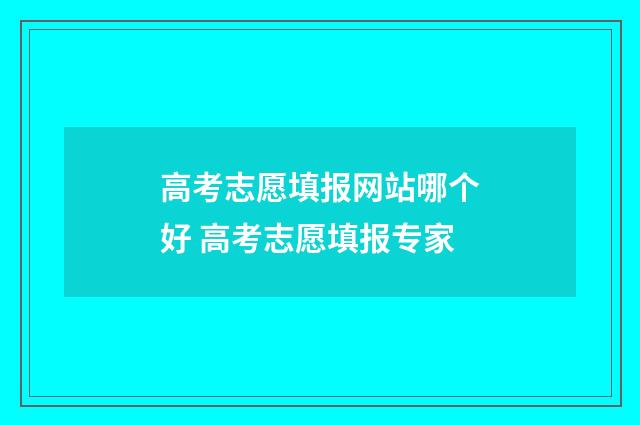 高考志愿填报网站哪个好 高考志愿填报专家