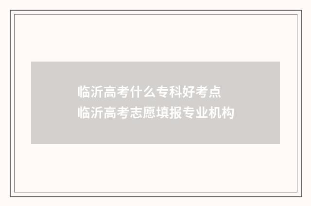 临沂高考什么专科好考点 临沂高考志愿填报专业机构